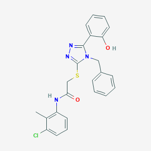 molecular formula C24H21ClN4O2S B420127 2-[[4-benzyl-5-(2-hydroxyphenyl)-1,2,4-triazol-3-yl]sulfanyl]-N-(3-chloro-2-methylphenyl)acetamide 