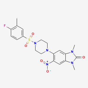 5-{4-[(4-fluoro-3-methylphenyl)sulfonyl]-1-piperazinyl}-1,3-dimethyl-6-nitro-1,3-dihydro-2H-benzimidazol-2-one