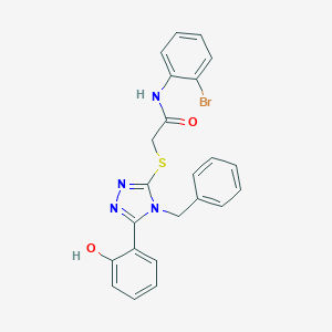 2-{[4-benzyl-5-(2-hydroxyphenyl)-4H-1,2,4-triazol-3-yl]sulfanyl}-N-(2-bromophenyl)acetamide