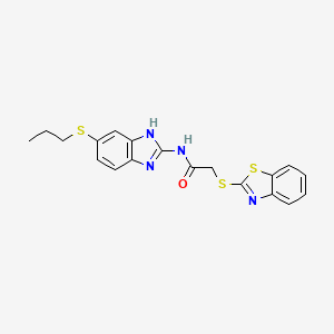 2-(1,3-BENZOTHIAZOL-2-YLSULFANYL)-N~1~-[5-(PROPYLSULFANYL)-1H-1,3-BENZIMIDAZOL-2-YL]ACETAMIDE