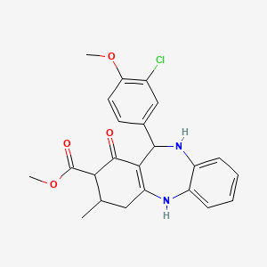 methyl 11-(3-chloro-4-methoxyphenyl)-3-methyl-1-oxo-2,3,4,5,10,11-hexahydro-1H-dibenzo[b,e][1,4]diazepine-2-carboxylate