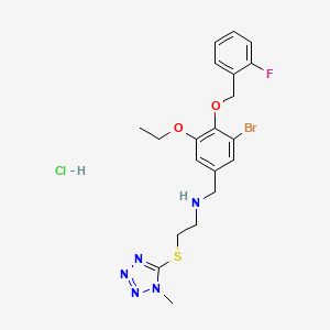 molecular formula C20H24BrClFN5O2S B4201377 N-{3-bromo-5-ethoxy-4-[(2-fluorobenzyl)oxy]benzyl}-2-[(1-methyl-1H-tetrazol-5-yl)thio]ethanamine hydrochloride 