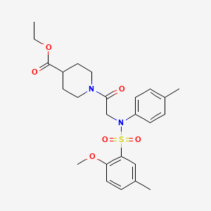 ethyl 1-[2-(N-(2-methoxy-5-methylphenyl)sulfonyl-4-methylanilino)acetyl]piperidine-4-carboxylate