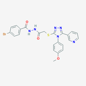 molecular formula C23H19BrN6O3S B420141 N'-(4-bromobenzoyl)-2-{[4-(4-methoxyphenyl)-5-(3-pyridinyl)-4H-1,2,4-triazol-3-yl]sulfanyl}acetohydrazide 