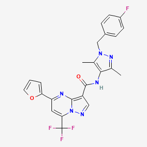 N-[1-[(4-fluorophenyl)methyl]-3,5-dimethylpyrazol-4-yl]-5-(furan-2-yl)-7-(trifluoromethyl)pyrazolo[1,5-a]pyrimidine-3-carboxamide