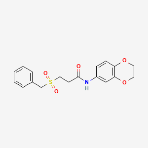 3-(benzylsulfonyl)-N-(2,3-dihydro-1,4-benzodioxin-6-yl)propanamide