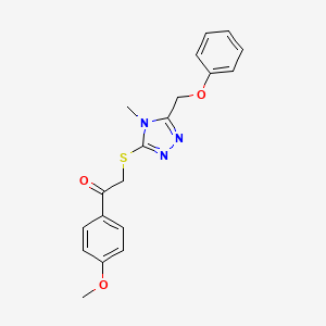 molecular formula C19H19N3O3S B4201450 1-(4-Methoxyphenyl)-2-[[4-methyl-5-(phenoxymethyl)-1,2,4-triazol-3-yl]sulfanyl]ethanone 