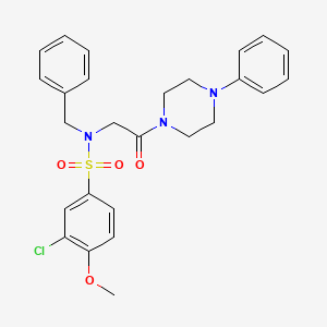 N-benzyl-3-chloro-4-methoxy-N-[2-oxo-2-(4-phenylpiperazin-1-yl)ethyl]benzenesulfonamide