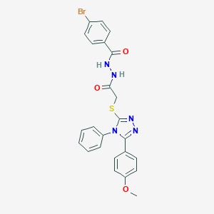 molecular formula C24H20BrN5O3S B420146 N'-(4-bromobenzoyl)-2-{[5-(4-methoxyphenyl)-4-phenyl-4H-1,2,4-triazol-3-yl]sulfanyl}acetohydrazide 
