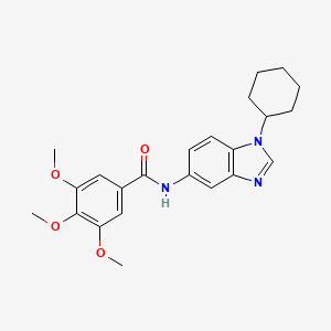 molecular formula C23H27N3O4 B4201485 N-(1-CYCLOHEXYL-1H-1,3-BENZODIAZOL-5-YL)-3,4,5-TRIMETHOXYBENZAMIDE 