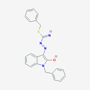 benzyl 2-(1-benzyl-2-oxo-1,2-dihydro-3H-indol-3-ylidene)hydrazinecarbimidothioate