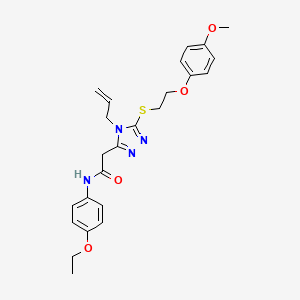 molecular formula C24H28N4O4S B4201490 N-(4-ethoxyphenyl)-2-[5-[2-(4-methoxyphenoxy)ethylsulfanyl]-4-prop-2-enyl-1,2,4-triazol-3-yl]acetamide 