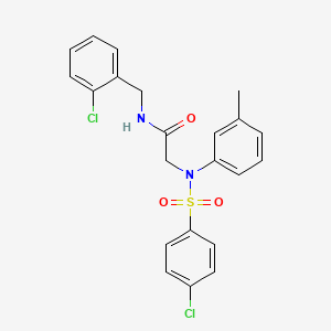 molecular formula C22H20Cl2N2O3S B4201499 N~1~-(2-chlorobenzyl)-N~2~-[(4-chlorophenyl)sulfonyl]-N~2~-(3-methylphenyl)glycinamide 