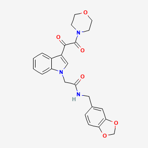 N-(1,3-benzodioxol-5-ylmethyl)-2-{3-[4-morpholinyl(oxo)acetyl]-1H-indol-1-yl}acetamide