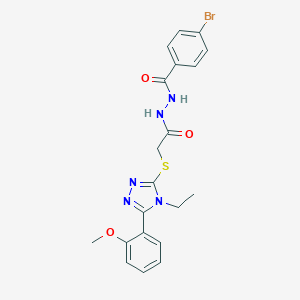 molecular formula C20H20BrN5O3S B420152 N'-(4-bromobenzoyl)-2-{[4-ethyl-5-(2-methoxyphenyl)-4H-1,2,4-triazol-3-yl]sulfanyl}acetohydrazide 