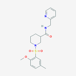 1-(2-methoxy-5-methylphenyl)sulfonyl-N-(pyridin-2-ylmethyl)piperidine-3-carboxamide