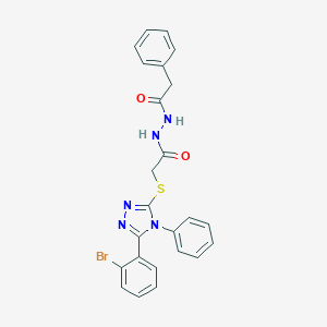molecular formula C24H20BrN5O2S B420156 2-{[5-(2-bromophenyl)-4-phenyl-4H-1,2,4-triazol-3-yl]sulfanyl}-N'-(phenylacetyl)acetohydrazide 