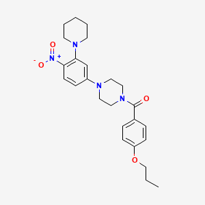 molecular formula C25H32N4O4 B4201580 1-[4-nitro-3-(1-piperidinyl)phenyl]-4-(4-propoxybenzoyl)piperazine 