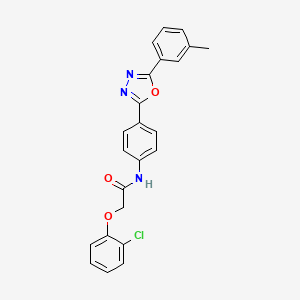 2-(2-chlorophenoxy)-N-{4-[5-(3-methylphenyl)-1,3,4-oxadiazol-2-yl]phenyl}acetamide