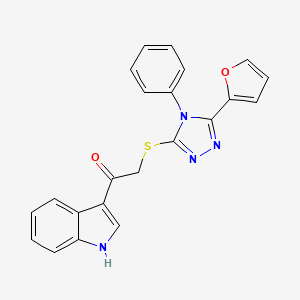 2-{[5-(FURAN-2-YL)-4-PHENYL-4H-1,2,4-TRIAZOL-3-YL]SULFANYL}-1-(1H-INDOL-3-YL)ETHAN-1-ONE