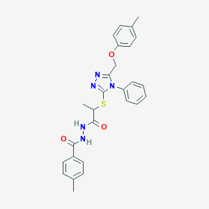 N'-(4-methylbenzoyl)-2-({5-[(4-methylphenoxy)methyl]-4-phenyl-4H-1,2,4-triazol-3-yl}sulfanyl)propanohydrazide