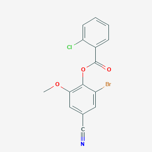 (2-Bromo-4-cyano-6-methoxyphenyl) 2-chlorobenzoate