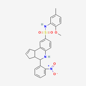 N-(2-methoxy-5-methylphenyl)-4-(2-nitrophenyl)-3a,4,5,9b-tetrahydro-3H-cyclopenta[c]quinoline-8-sulfonamide