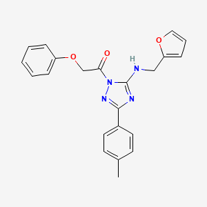 molecular formula C22H20N4O3 B4201639 N-(2-furylmethyl)-3-(4-methylphenyl)-1-(phenoxyacetyl)-1H-1,2,4-triazol-5-amine 