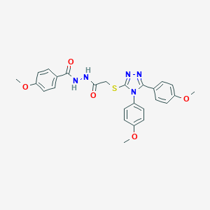 2-{[4,5-bis(4-methoxyphenyl)-4H-1,2,4-triazol-3-yl]sulfanyl}-N'-(4-methoxybenzoyl)acetohydrazide