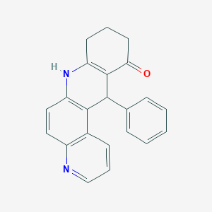 molecular formula C22H18N2O B4201654 12-phenyl-8,9,10,12-tetrahydro-7H-benzo[b][4,7]phenanthrolin-11-one 