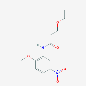 molecular formula C12H16N2O5 B4201663 3-ethoxy-N-(2-methoxy-5-nitrophenyl)propanamide 