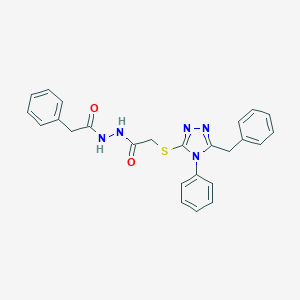 molecular formula C25H23N5O2S B420167 2-[(5-benzyl-4-phenyl-4H-1,2,4-triazol-3-yl)sulfanyl]-N'-(phenylacetyl)acetohydrazide 
