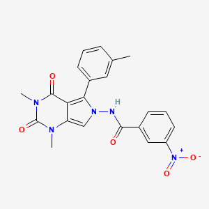 molecular formula C22H19N5O5 B4201686 N-[1,3-dimethyl-5-(3-methylphenyl)-2,4-dioxo-1,2,3,4-tetrahydro-6H-pyrrolo[3,4-d]pyrimidin-6-yl]-3-nitrobenzamide 