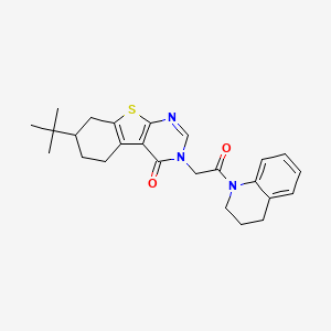 7-tert-butyl-3-[2-(3,4-dihydro-2H-quinolin-1-yl)-2-oxoethyl]-5,6,7,8-tetrahydro-[1]benzothiolo[2,3-d]pyrimidin-4-one