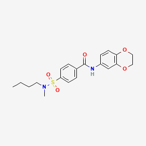 molecular formula C20H24N2O5S B4201715 4-{[butyl(methyl)amino]sulfonyl}-N-(2,3-dihydro-1,4-benzodioxin-6-yl)benzamide 