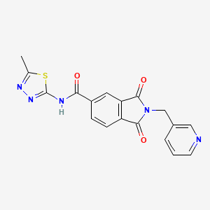 N-(5-methyl-1,3,4-thiadiazol-2-yl)-1,3-dioxo-2-(pyridin-3-ylmethyl)isoindole-5-carboxamide