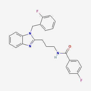 4-FLUORO-N-(3-{1-[(2-FLUOROPHENYL)METHYL]-1H-1,3-BENZODIAZOL-2-YL}PROPYL)BENZAMIDE