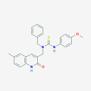 1-benzyl-3-(4-methoxyphenyl)-1-[(6-methyl-2-oxo-1H-quinolin-3-yl)methyl]thiourea