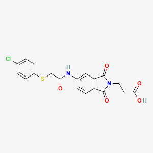 3-[5-({[(4-chlorophenyl)thio]acetyl}amino)-1,3-dioxo-1,3-dihydro-2H-isoindol-2-yl]propanoic acid