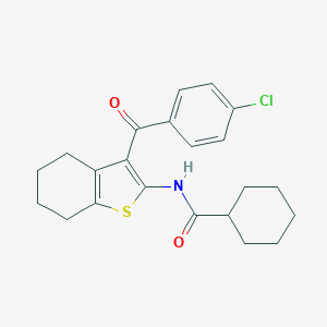molecular formula C22H24ClNO2S B420179 N-[3-(4-chlorobenzoyl)-4,5,6,7-tetrahydro-1-benzothien-2-yl]cyclohexanecarboxamide 