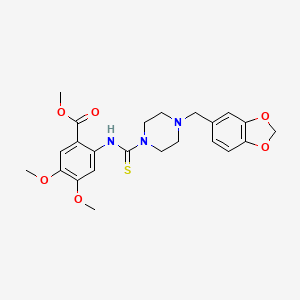 methyl 2-({[4-(1,3-benzodioxol-5-ylmethyl)-1-piperazinyl]carbonothioyl}amino)-4,5-dimethoxybenzoate