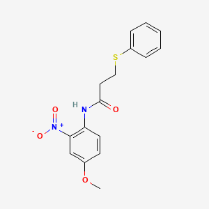 molecular formula C16H16N2O4S B4201801 N-(4-methoxy-2-nitrophenyl)-3-(phenylsulfanyl)propanamide 