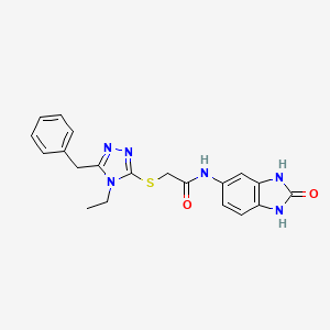 molecular formula C20H20N6O2S B4201806 2-[(5-benzyl-4-ethyl-1,2,4-triazol-3-yl)sulfanyl]-N-(2-oxo-1,3-dihydrobenzimidazol-5-yl)acetamide 