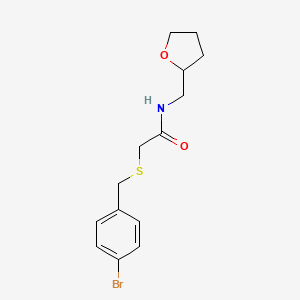 2-[(4-bromophenyl)methylsulfanyl]-N-(oxolan-2-ylmethyl)acetamide