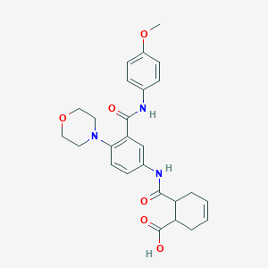 molecular formula C26H29N3O6 B4201826 6-[[3-[(4-Methoxyphenyl)carbamoyl]-4-morpholin-4-ylphenyl]carbamoyl]cyclohex-3-ene-1-carboxylic acid 