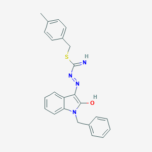 molecular formula C24H22N4OS B420185 4-methylbenzyl 2-(1-benzyl-2-oxo-1,2-dihydro-3H-indol-3-ylidene)hydrazinecarbimidothioate 