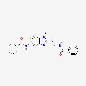 molecular formula C24H28N4O2 B4201852 N-[2-(5-CYCLOHEXANEAMIDO-1-METHYL-1H-1,3-BENZODIAZOL-2-YL)ETHYL]BENZAMIDE 