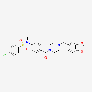 N-(4-{[4-(1,3-benzodioxol-5-ylmethyl)-1-piperazinyl]carbonyl}phenyl)-4-chloro-N-methylbenzenesulfonamide