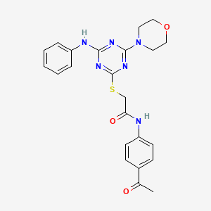 N-(4-acetylphenyl)-2-{[4-anilino-6-(4-morpholinyl)-1,3,5-triazin-2-yl]thio}acetamide