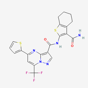 N-[3-(aminocarbonyl)-4,5,6,7-tetrahydro-1-benzothien-2-yl]-5-(2-thienyl)-7-(trifluoromethyl)pyrazolo[1,5-a]pyrimidine-3-carboxamide